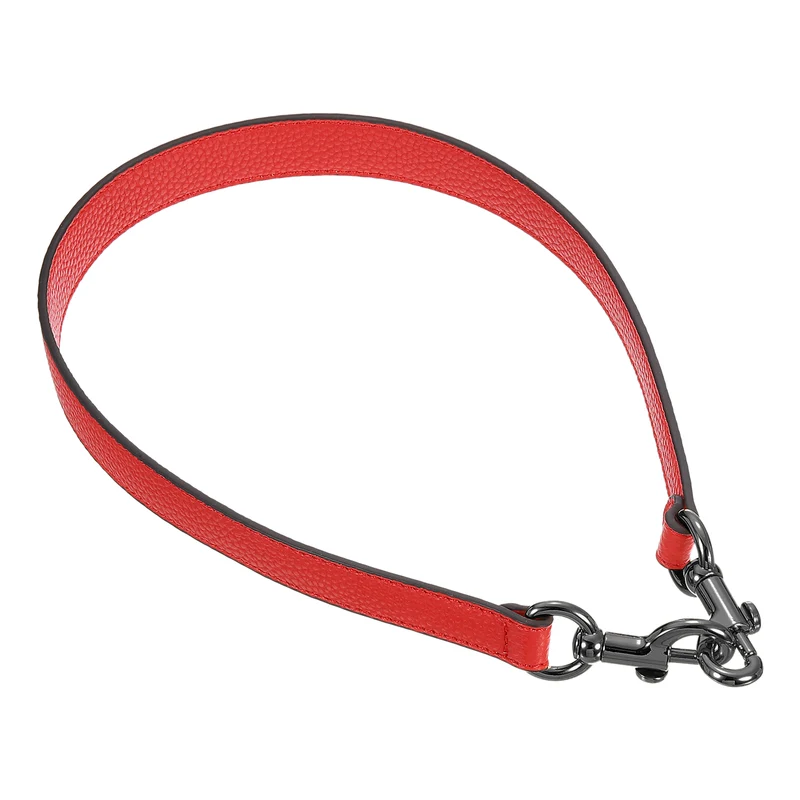 25.59 Inch PU Leather Short Bag Strap with Clasp, Red, Grey Buckle