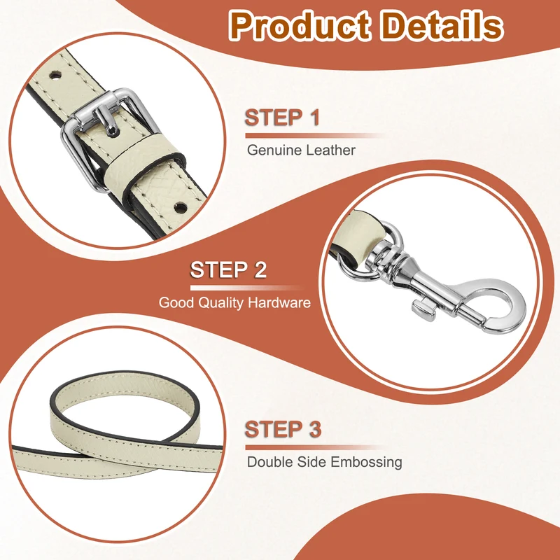 Leather Bag Strap, 37.4"-45.3" Crossbody Straps (Grey, Silver Buckle)