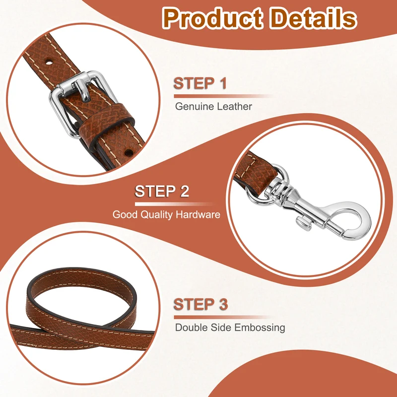 Leather Bag Strap, 37.4"-45.3" Crossbody Straps (Brown, Silver Buckle)