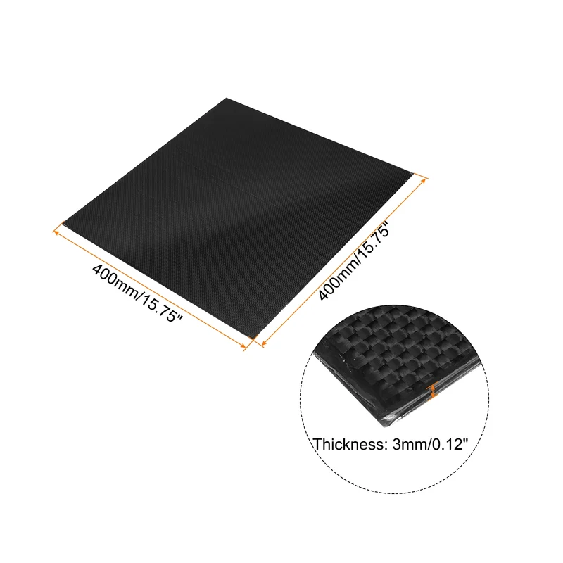 1 Pcs Carbon Fiber Sheet 400x400x3mm Glossy Surface Plain Weave Panel Sheet