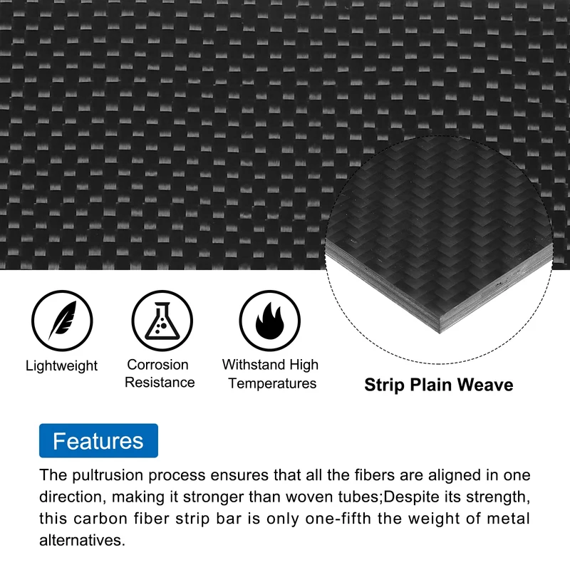 1 Pcs Carbon Fiber Sheet 400x400x3mm Matte Finish Plain Weave Panel Sheet
