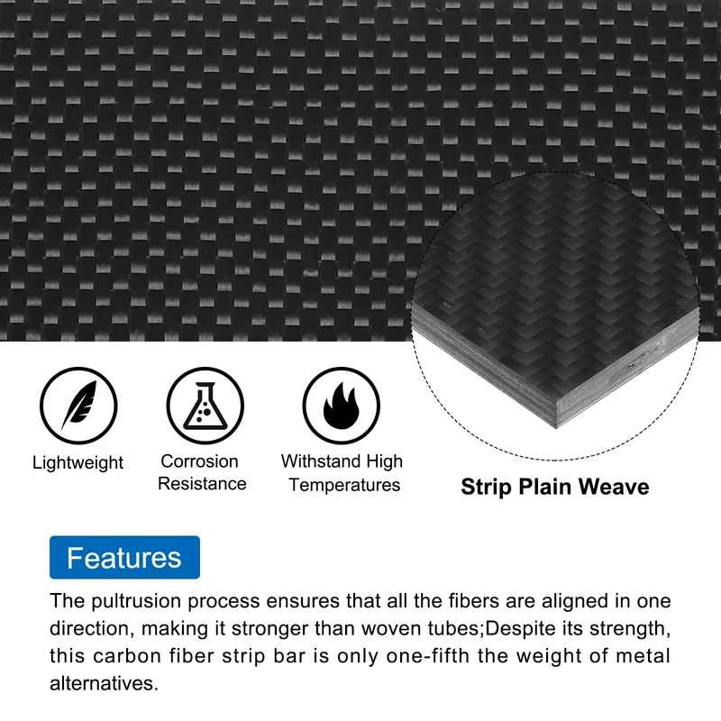 1 Pcs Carbon Fiber Sheet 400x400x6mm Matte Finish Plain Weave Panel Sheet