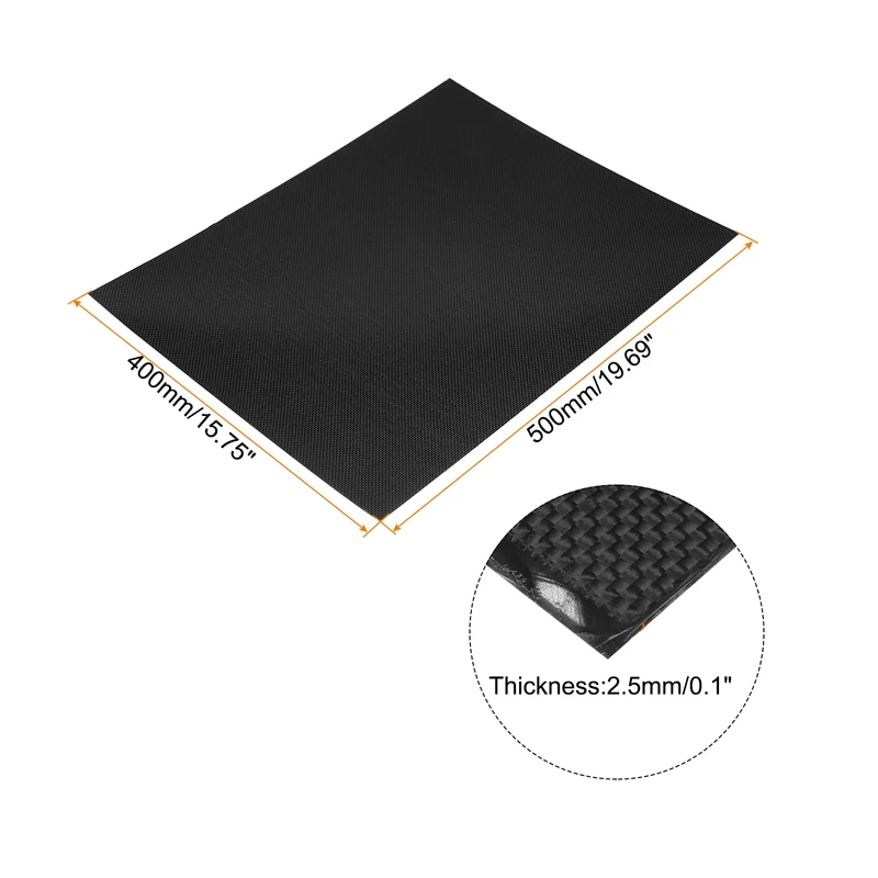 1 Pcs Carbon Fiber Sheet 500x400x2.5mm Glossy Surface Plain Weave Panel Sheet