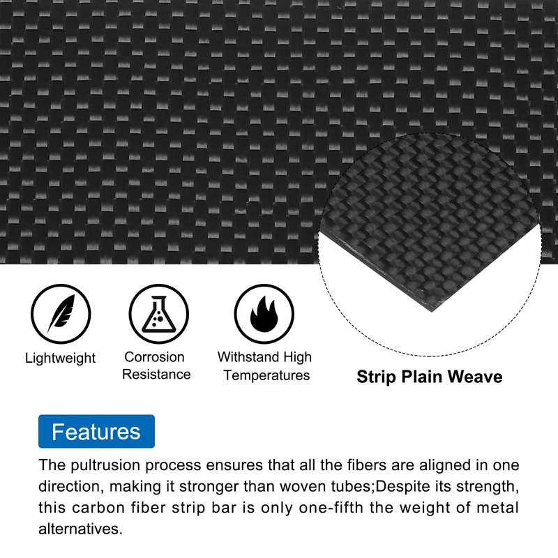 1 Pcs Carbon Fiber Sheet 500x400x0.5mm Glossy Surface Plain Weave Panel Sheet