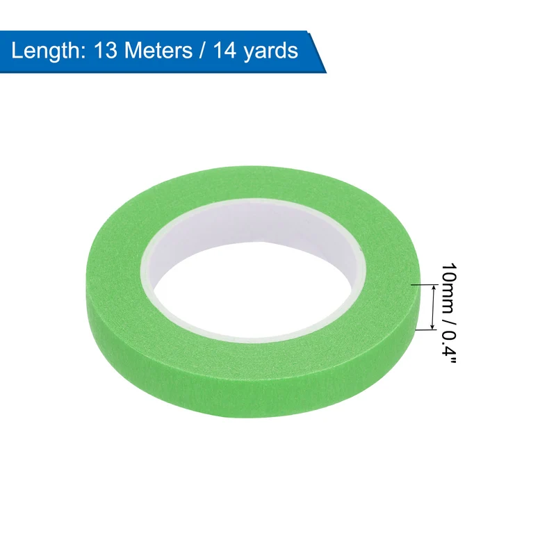 4 Pcs 0.4 Inch Wide 14 Yards Green Masking Tape Painters Tape Rolls