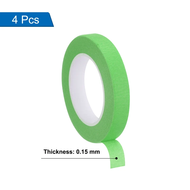 4 Pcs 0.4 Inch Wide 14 Yards Green Masking Tape Painters Tape Rolls