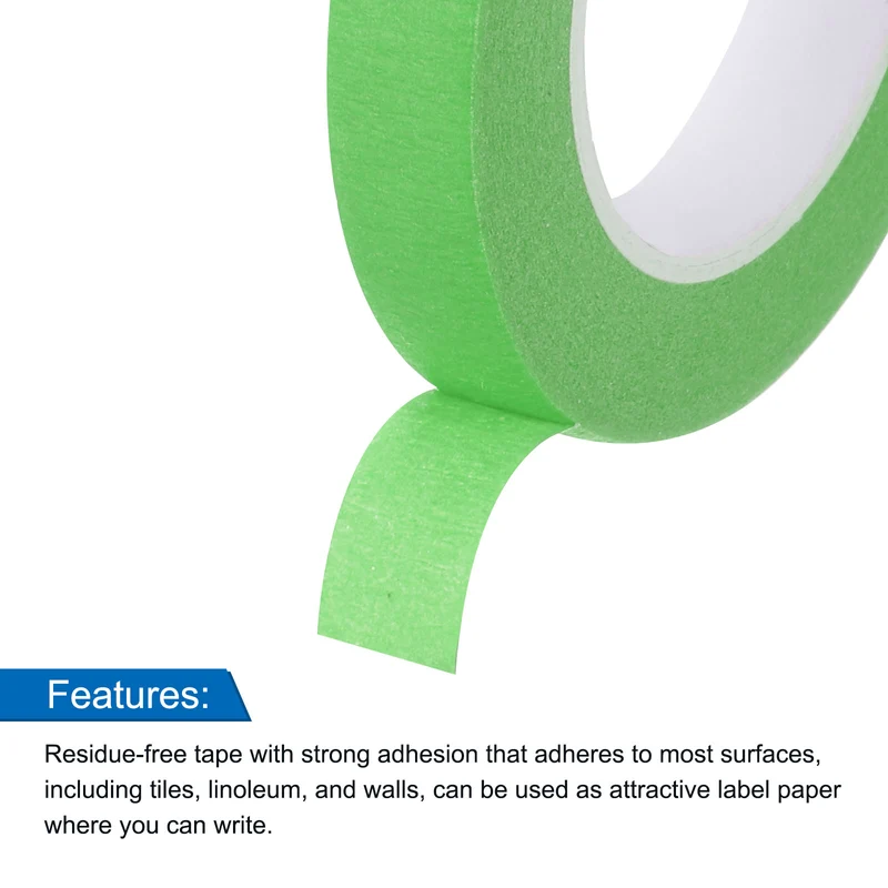 4 Pcs 0.4 Inch Wide 14 Yards Green Masking Tape Painters Tape Rolls