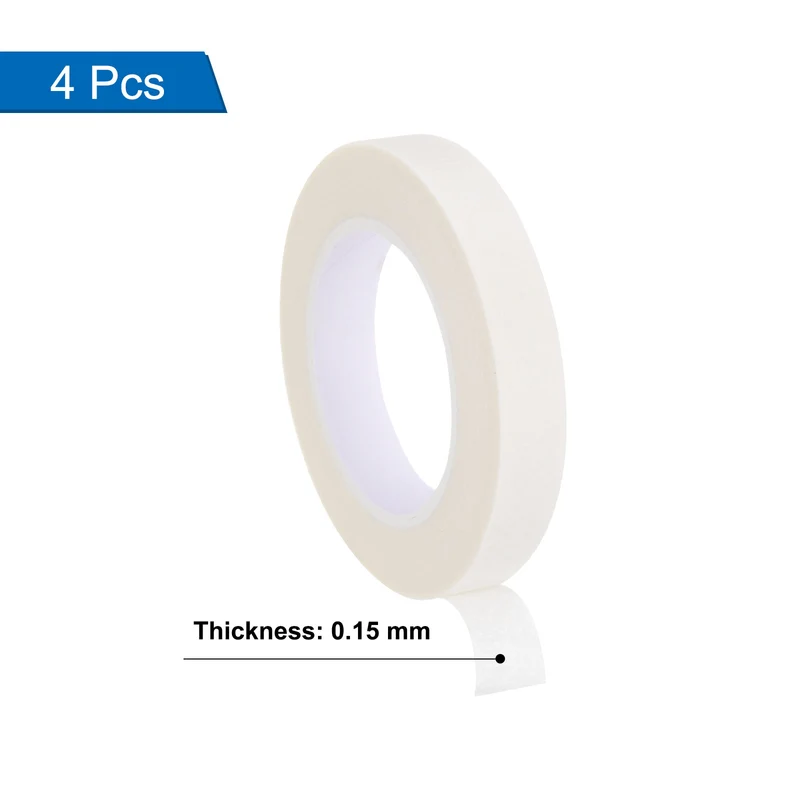 4 Pcs 0.4 Inch Wide 14 Yards White Masking Tape Painters Tape Rolls