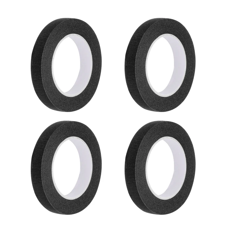 4 Pcs 0.4 Inch Wide 14 Yards Black Masking Tape Painters Tape Rolls