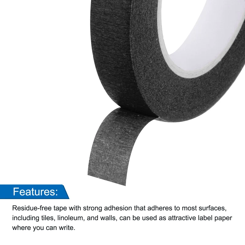 4 Pcs 0.4 Inch Wide 14 Yards Black Masking Tape Painters Tape Rolls