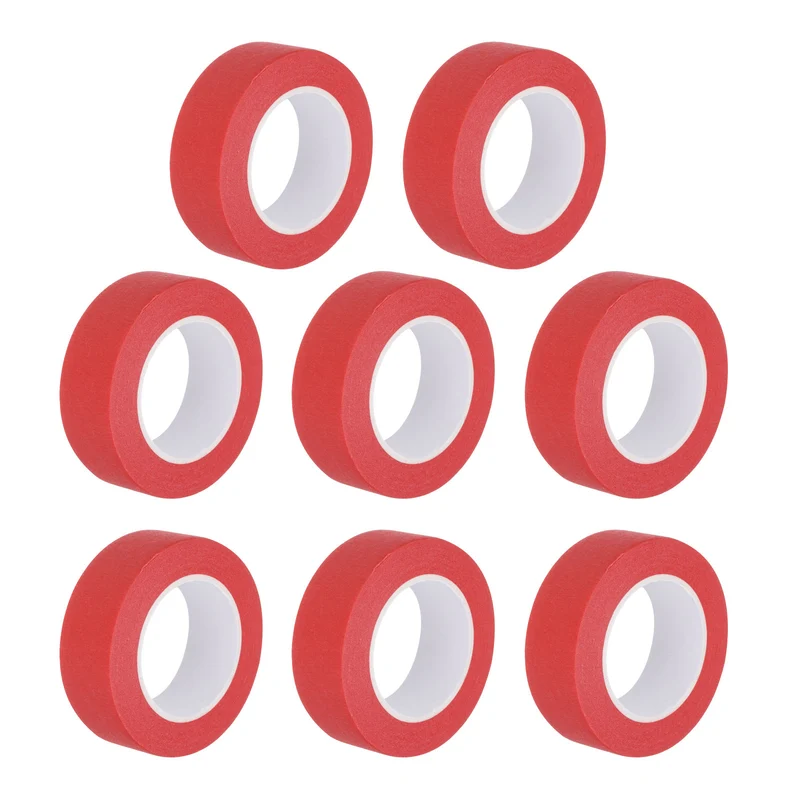 8 Pcs 0.8 Inch Wide 14 Yards Red Masking Tape Painters Tape Rolls