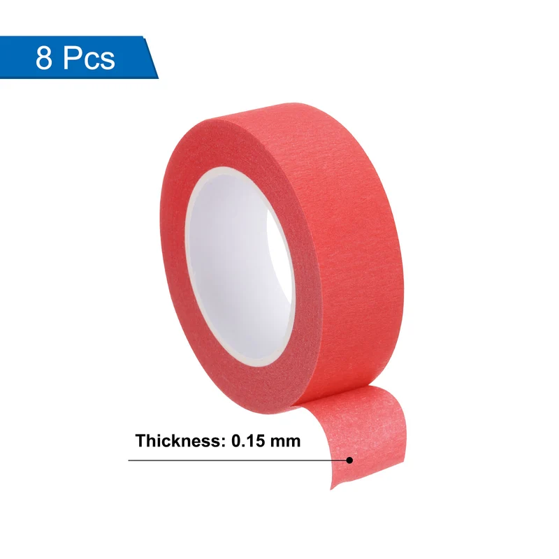 8 Pcs 0.8 Inch Wide 14 Yards Red Masking Tape Painters Tape Rolls