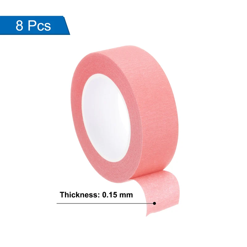 8 Pcs 0.8 Inch Wide 14 Yards Pink Masking Tape Painters Tape Rolls