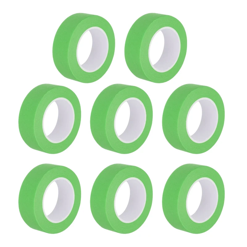 8 Pcs 0.8 Inch Wide 14 Yards Green Masking Tape Painters Tape Rolls