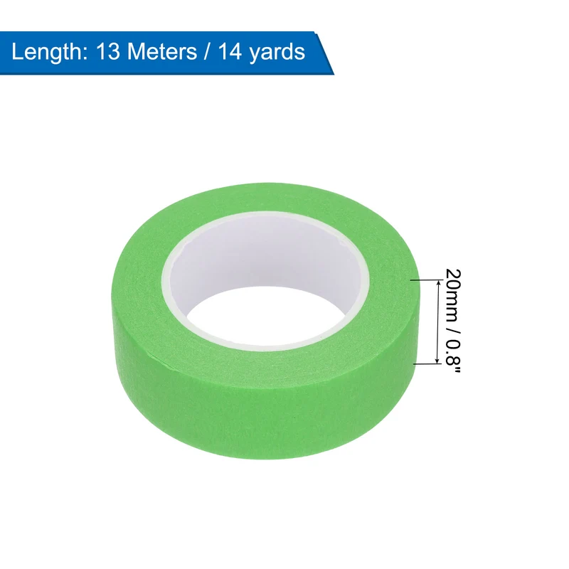 8 Pcs 0.8 Inch Wide 14 Yards Green Masking Tape Painters Tape Rolls