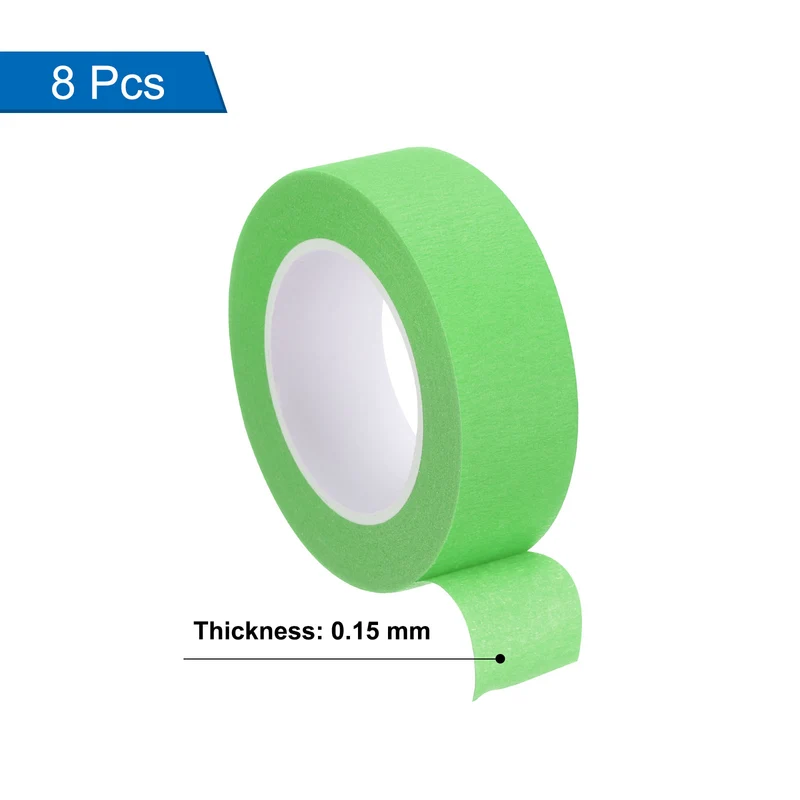 8 Pcs 0.8 Inch Wide 14 Yards Green Masking Tape Painters Tape Rolls
