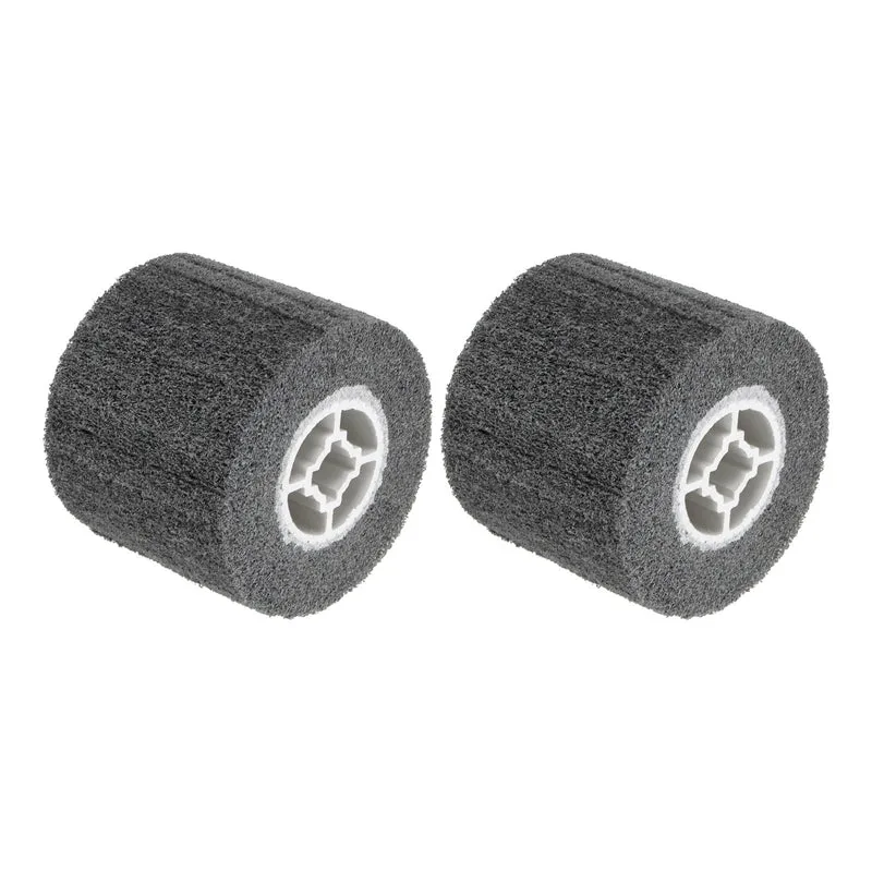 2pcs 120x100mm 120 Grit Non-Woven Wire Drawing Abrasive Polishing Wheel Gray