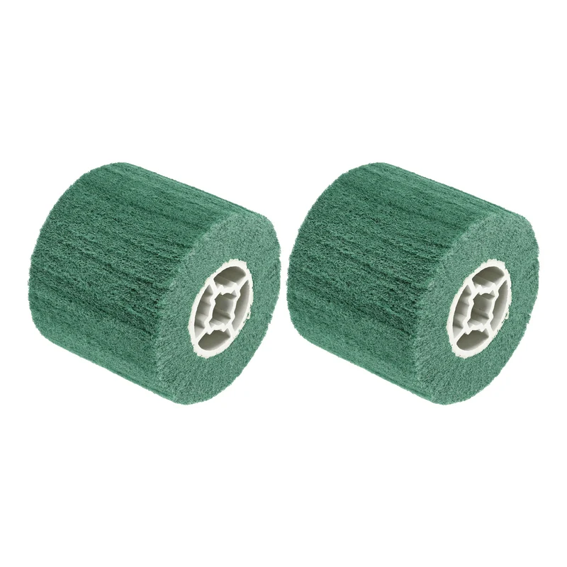 2pcs 120x100mm 600 Grit Non-Woven Wire Drawing Abrasive Polishing Wheel Green