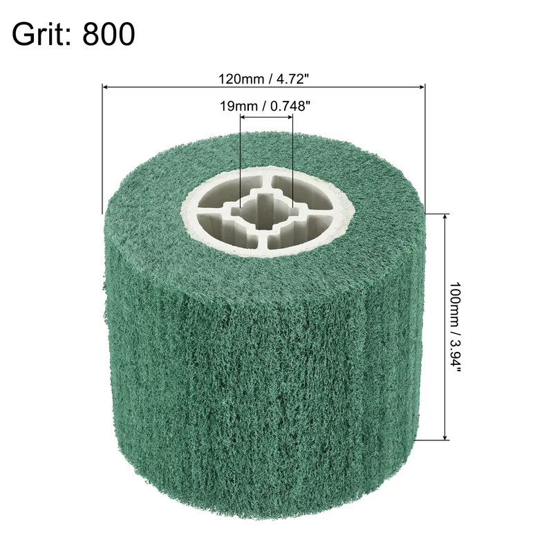 120x100mm 800 Grit Non-Woven Wire Drawing Abrasive Polishing Wheel Green