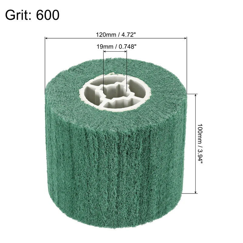 120x100mm 600 Grit Non-Woven Wire Drawing Abrasive Polishing Wheel Green