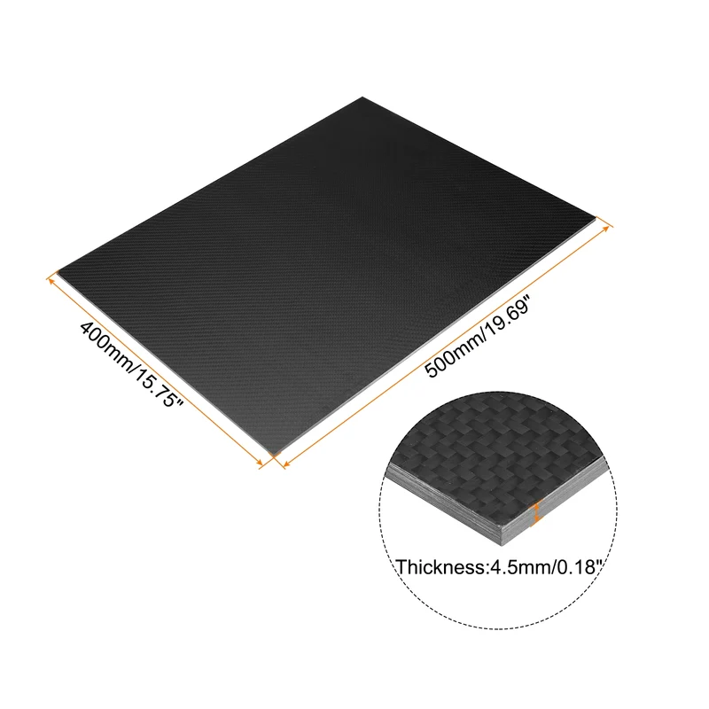 1 Pcs Carbon Fiber Sheet 500x400x4.5mm Matte Finish Plain Weave Panel Sheet
