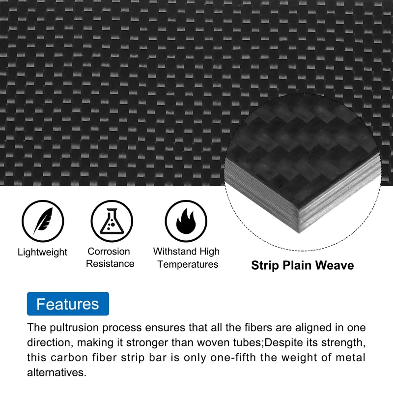 1 Pcs Carbon Fiber Sheet 500x400x6mm Matte Finish Plain Weave Panel Sheet