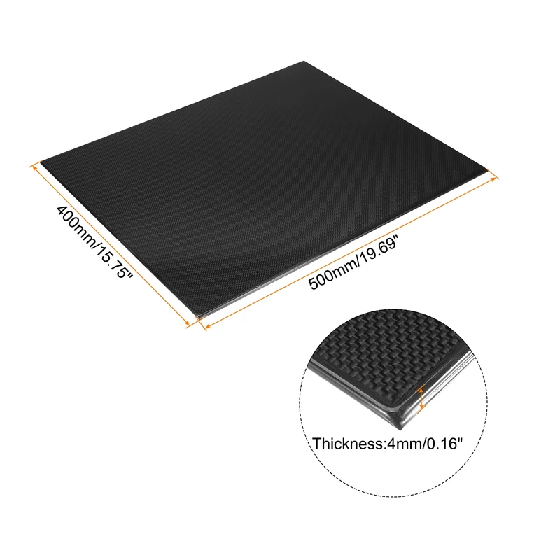1 Pcs Carbon Fiber Sheet 500x400x4mm Glossy Surface Plain Weave Panel Sheet