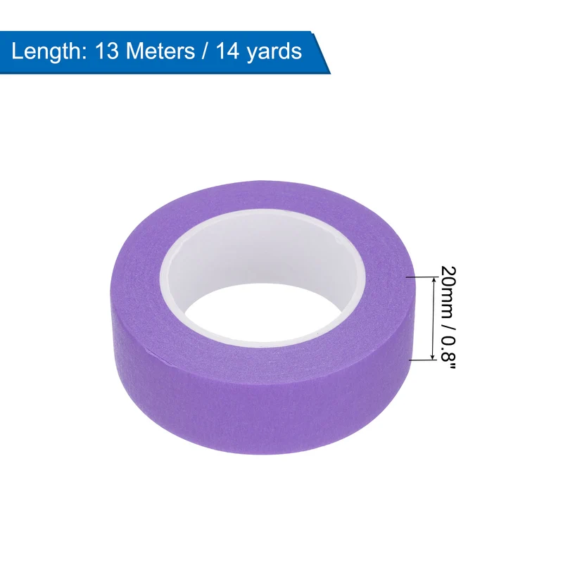 4 Pcs 0.8 Inch Wide 14 Yards Purple Masking Tape Painters Tape Rolls