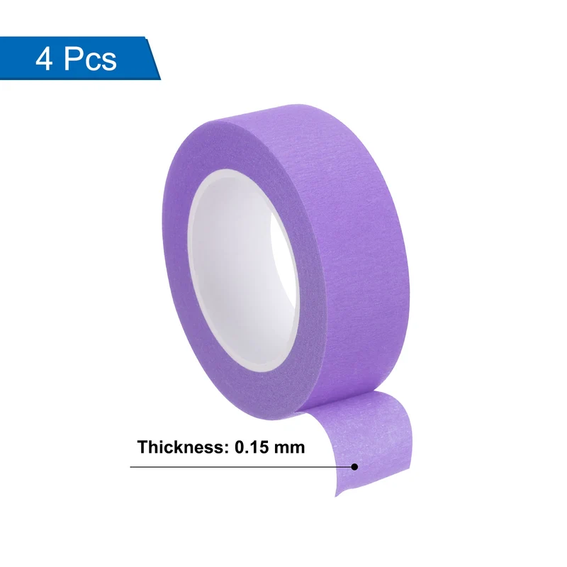 4 Pcs 0.8 Inch Wide 14 Yards Purple Masking Tape Painters Tape Rolls