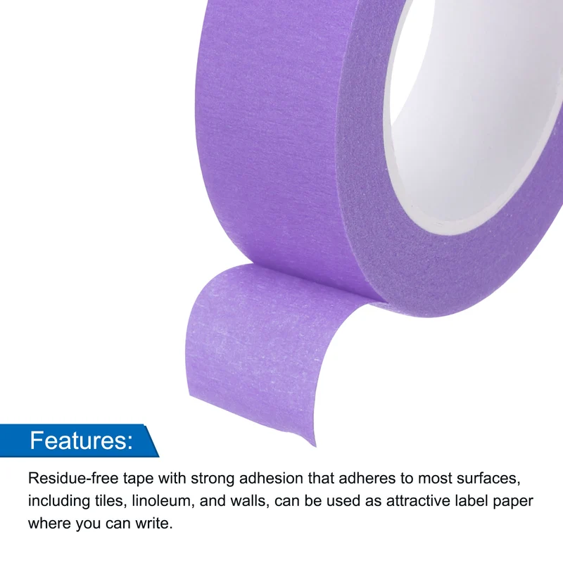 4 Pcs 0.8 Inch Wide 14 Yards Purple Masking Tape Painters Tape Rolls