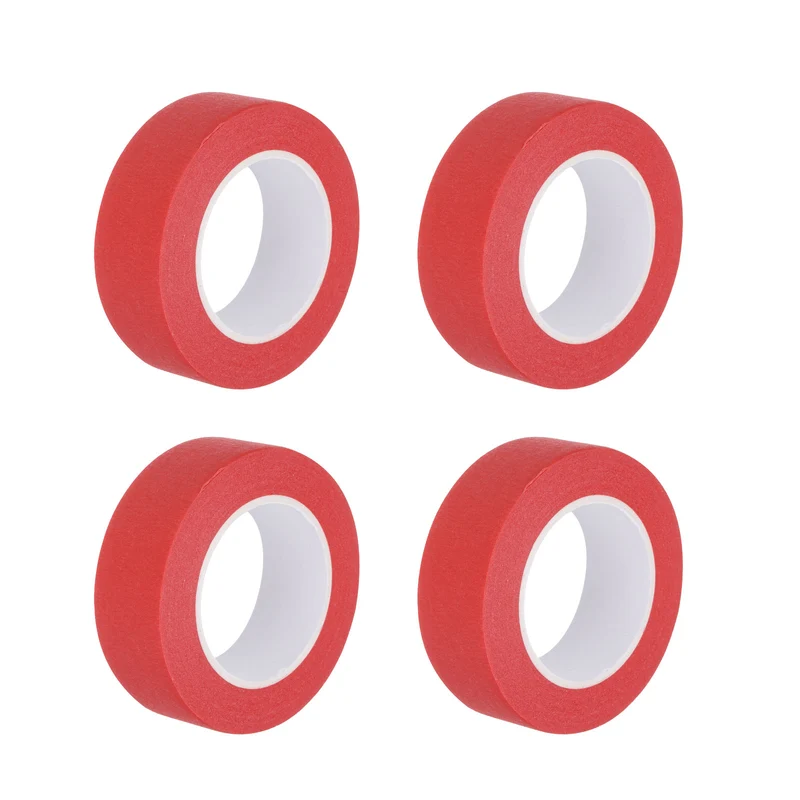 4 Pcs 0.8 Inch Wide 14 Yards Red Masking Tape Painters Tape Rolls