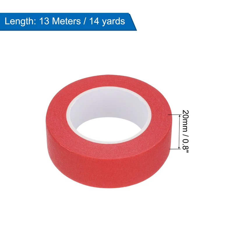 4 Pcs 0.8 Inch Wide 14 Yards Red Masking Tape Painters Tape Rolls