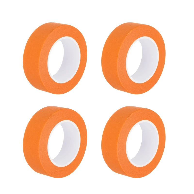4 Pcs 0.8 Inch Wide 14 Yards Orange Masking Tape Painters Tape Rolls