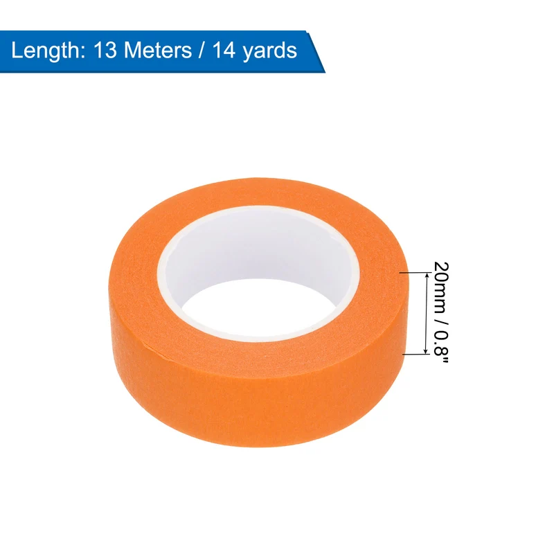 4 Pcs 0.8 Inch Wide 14 Yards Orange Masking Tape Painters Tape Rolls