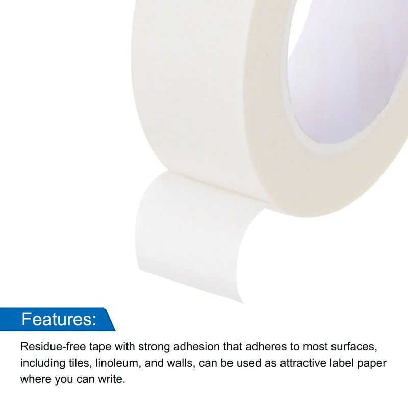 4 Pcs 0.8 Inch Wide 14 Yards White Masking Tape Painters Tape Rolls
