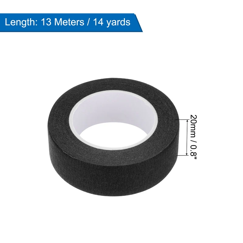 4 Pcs 0.8 Inch Wide 14 Yards Black Masking Tape Painters Tape Rolls