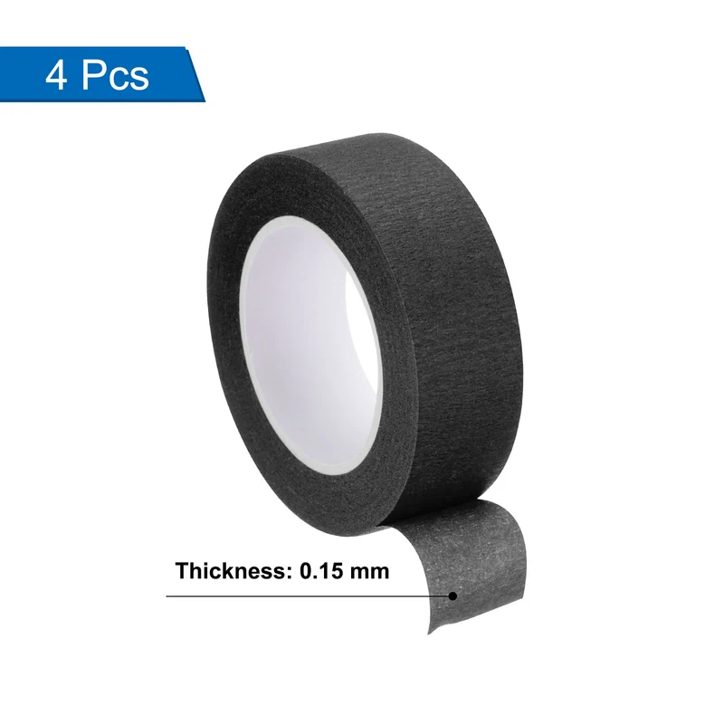 4 Pcs 0.8 Inch Wide 14 Yards Black Masking Tape Painters Tape Rolls