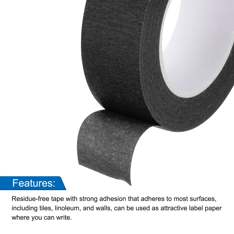 4 Pcs 0.8 Inch Wide 14 Yards Black Masking Tape Painters Tape Rolls