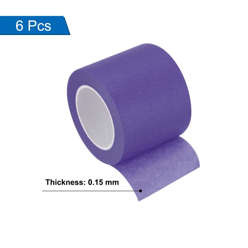 6 Pcs 2 Inch Wide 14 Yards Purple Masking Tape Painters Tape Rolls