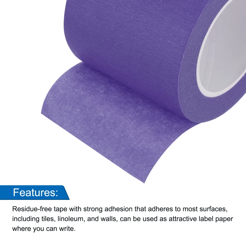 6 Pcs 2 Inch Wide 14 Yards Purple Masking Tape Painters Tape Rolls