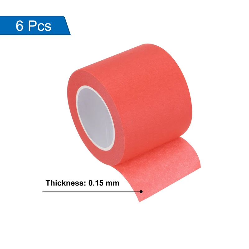 6 Pcs 2 Inch Wide 14 Yards Red Masking Tape Painters Tape Rolls