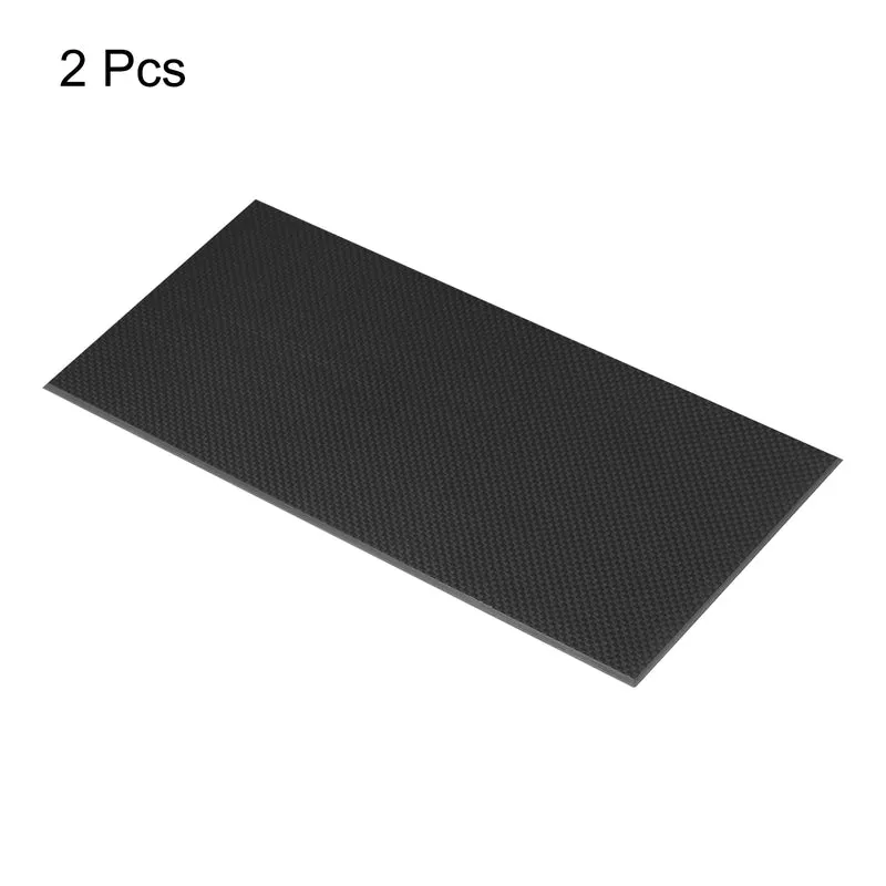 2 Pcs Carbon Fiber Sheet 250×100×4mm Glossy Surface Plain Weave Panel Sheet