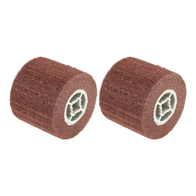 2pcs 120x100mm 800 Grit Non-Woven Wire Drawing Abrasive Polishing Wheel Red