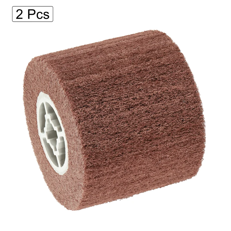 2pcs 120x100mm 800 Grit Non-Woven Wire Drawing Abrasive Polishing Wheel Red