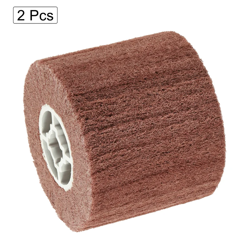 2pcs 120x100mm 600 Grit Non-Woven Wire Drawing Abrasive Polishing Wheel Red