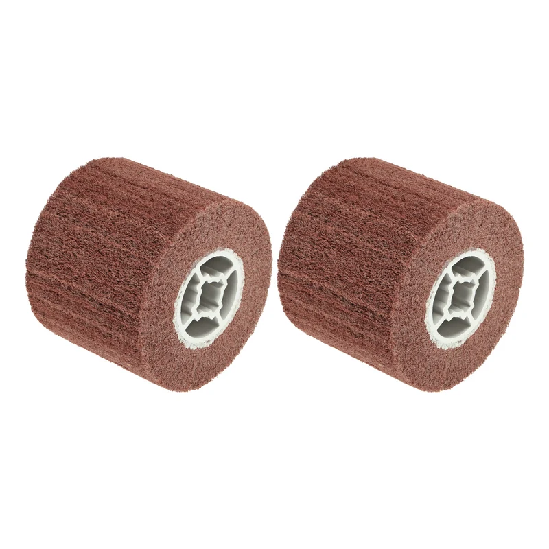 2pcs 120x100mm 320 Grit Non-Woven Wire Drawing Abrasive Polishing Wheel Red