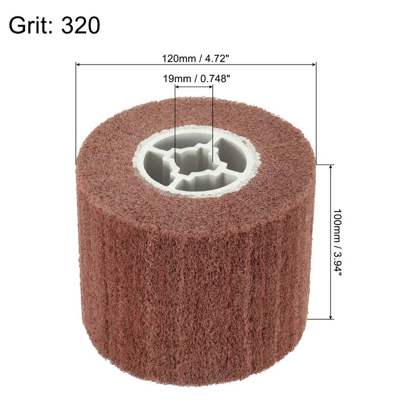 120x100mm 320 Grit Non-Woven Wire Drawing Abrasive Polishing Wheel Red