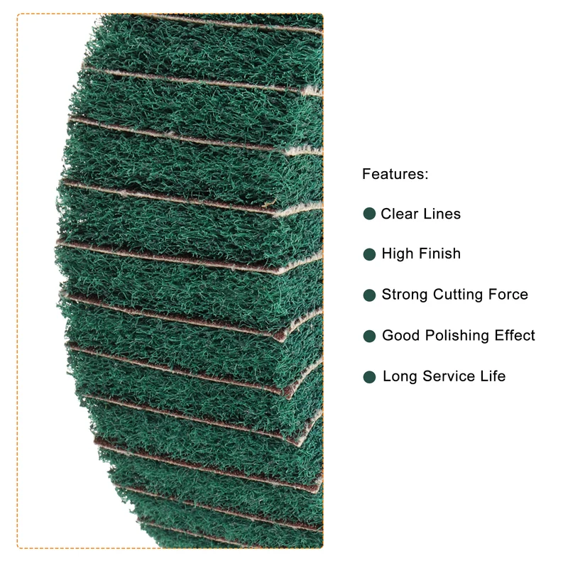 150mmx50mm 180 Grit Abrasive Cloth Nylon Wire Drawing Polishing Wheel Green