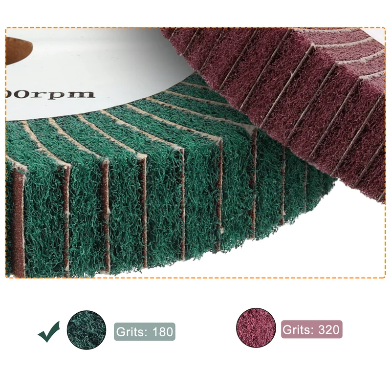 150mmx50mm 180 Grit Abrasive Cloth Nylon Wire Drawing Polishing Wheel Green