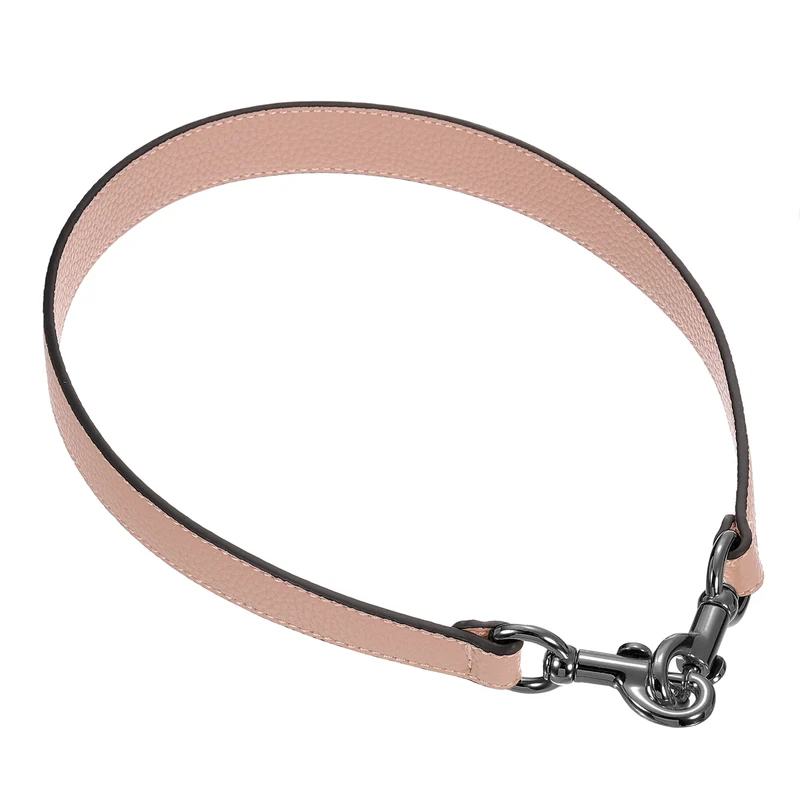 25.59 Inch PU Leather Short Bag Strap with Clasp, Pink, Silver Buckle